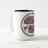 Mimbres Pottery Design Zweifarbige Tasse (Vorderseite Links)