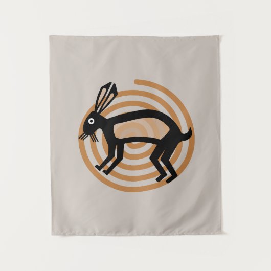 Mimbres Rabbit Art Wandteppich (Vorderseite)