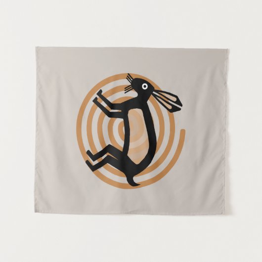 Mimbres Rabbit Art Wandteppich (Vorderseite (Horizontal))