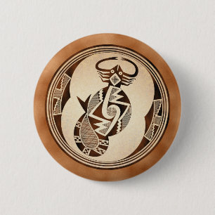 Mimbres Skorpion-Schlange-Fische Button