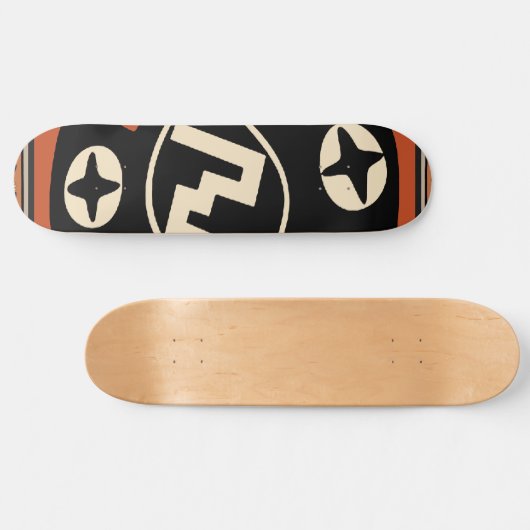 Mimbres Tribal Bat Skateboard (Horizontal)