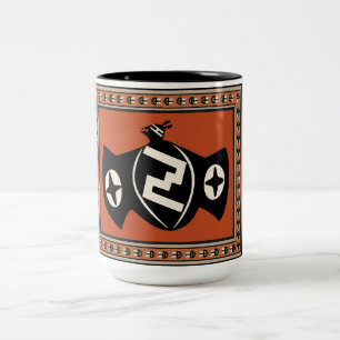 Mimbres Tribal Bat Zweifarbige Tasse
