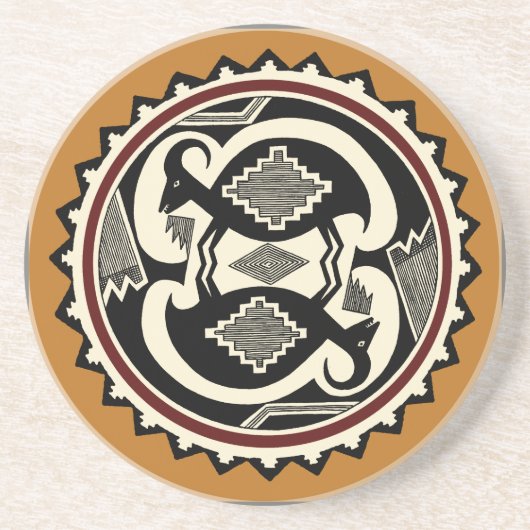 Mimbres Tribal Spirits Sandstein Untersetzer (Vorne)