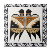 Mimbres Twin Birds Fliese (Vorderseite)