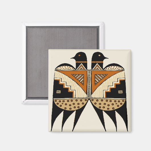 Mimbres Twin Birds Magnet (Vorderseite/Rückseite)