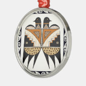 Mimbres Twin Birds Ornament Aus Metall (Links)