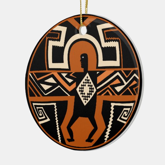 Mimbres Warrior Keramik Ornament (Links)