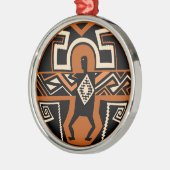 Mimbres Warrior Ornament Aus Metall (Links)