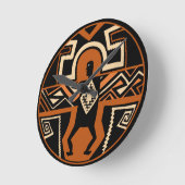 Mimbres Warrior Runde Wanduhr (Winkel)