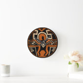 Mimbres Warrior Runde Wanduhr (Zuhause)