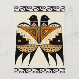Mimbres Zwillingsvögel Postkarte