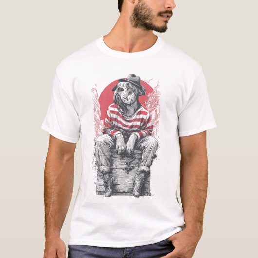 Mime Mastiff � Silent Funny Dog T-Shirt (Vorderseite)