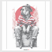 Mime Mastiff � Stummer lustiger Hund Aufkleber (Blatt)