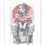 Mime Mastiff � Stummer lustiger Hund Aufkleber (Vorderseite)