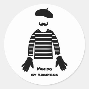 Mime-Pantomime-Mimitage Runder Aufkleber