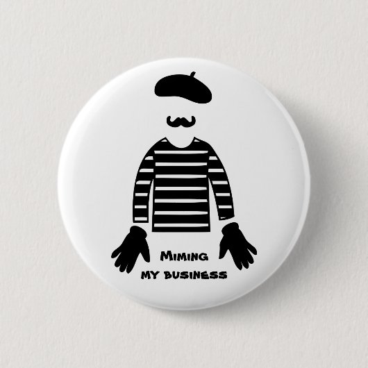 Mime Pantomime Mimming Button (Vorderseite)
