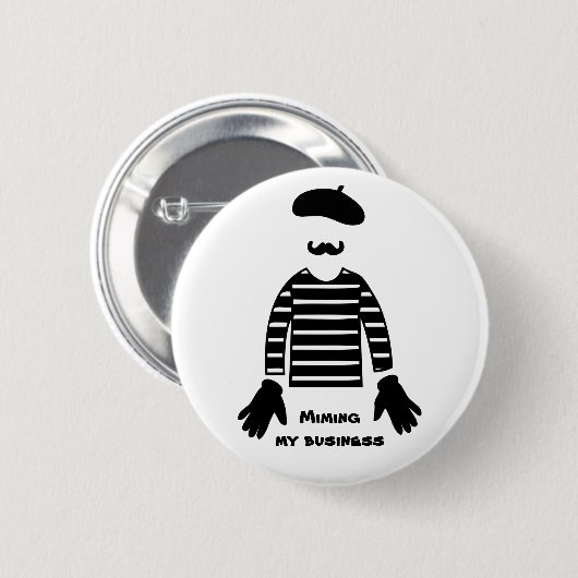 Mime Pantomime Mimming Button (Vorne & Hinten)