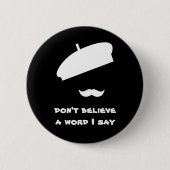 Mime Pantomime Silent Black Button (Vorderseite)