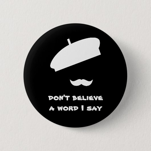 Mime Pantomime Silent Black Button (Vorderseite)