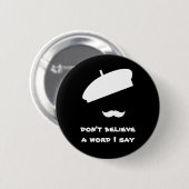 Mime Pantomime Silent Black Button (Vorne & Hinten)