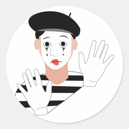 Mime Runder Aufkleber (Vorderseite)