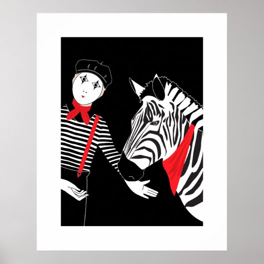 Mime Zebra-Poster Poster (Vorne)