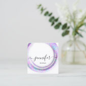 Mimetic Camouflage Abstrakte Mode Pink White Squ Quadratische Visitenkarte (Stehend Vorderseite)