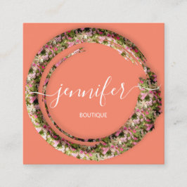 Mimetic Camouflage Militärische Mode Coral Pink Quadratische Visitenkarte