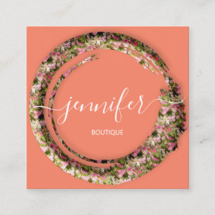 Mimetic Camouflage Militärische Mode Corner Pink Quadratische Visitenkarte