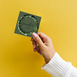 Mimetic Camouflage Militärische Mode Woodland Quadratische Visitenkarte