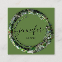 Mimetic Camouflage Military Fashion Green Quadratische Visitenkarte