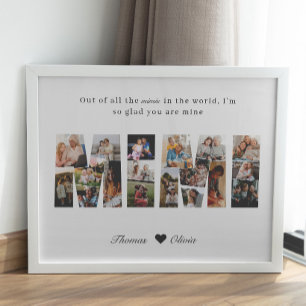 Mimi 18 Foto-Collage Oma-Geschenk zum Muttertag Poster