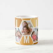 Mimi 5 Foto Editable 4 Letter Bee and Honeycomb Kaffeetasse (Mittel)