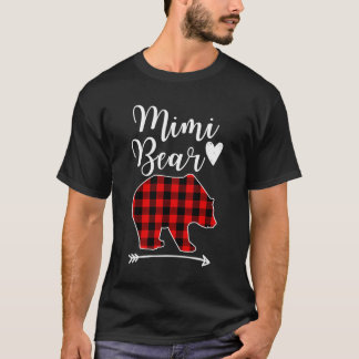 Mimi Bear Black Red Kariert Bear Oma Geschenk T-Shirt