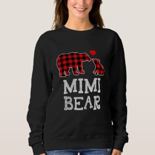 Mimi Bear Buffalo Karierte Weihnachtsfamilie Pajam Sweatshirt