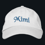 Mimi bestickte Baseballkappe / Hat Blue<br><div class="desc">Mimi Personalisiert anpassbarer bestickter Baseballdeckel / Baseballhut in blau,  von 369MyName & 369.</div>