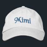 Mimi bestickte Baseballkappe / Hat Blue<br><div class="desc">Mimi Personalisiert anpassbarer bestickter Baseballdeckel / Baseballhut in blau,  von 369MyName & 369.</div>