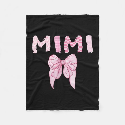 Mimi Birthday Girl Matching Coquette Nk Bow Fleecedecke (Vorderseite)