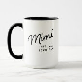 Mimi Black and White Minimalist Est Year  Tasse (Links)