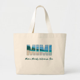 "Mimi braucht Vitamin Sea" Beach-Themed Tote-Tasch Jumbo Stoffbeutel