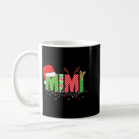 Mimi Claus Christmas Lights Pajama Family Matching Kaffeetasse (Links)