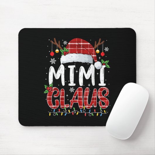 Mimi Claus Christmas Lights Pajama Family Matching Mousepad (Mit Mouse)