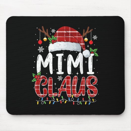 Mimi Claus Christmas Lights Pajama Family Matching Mousepad (Vorne)