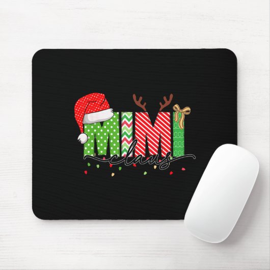 Mimi Claus Christmas Lights Pajama Family Matching Mousepad (Mit Mouse)