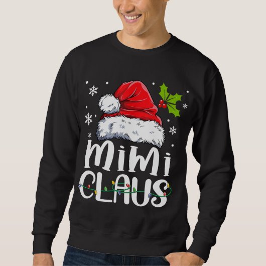 Mimi Claus Christmas Pajama Familie Matching Xmas Sweatshirt (Vorderseite)