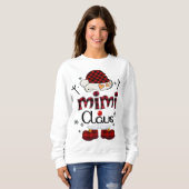Mimi Claus Red Kariert Grandma Gift Sweatshirt (Vorne ganz)
