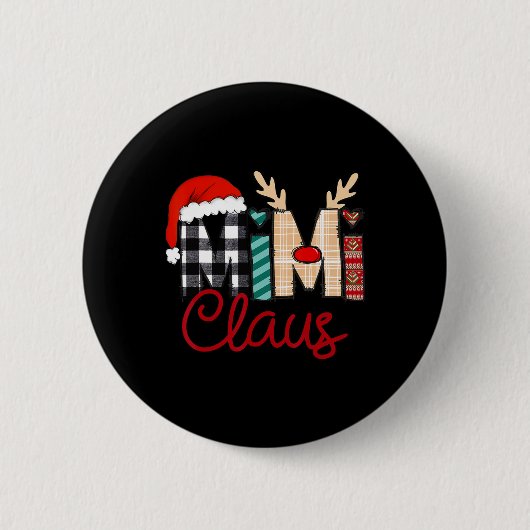 Mimi Claus Reindeer Christmas Button (Vorderseite)