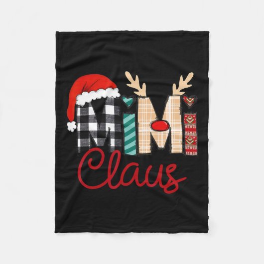 Mimi Claus Reindeer Christmas Fleecedecke (Vorderseite)