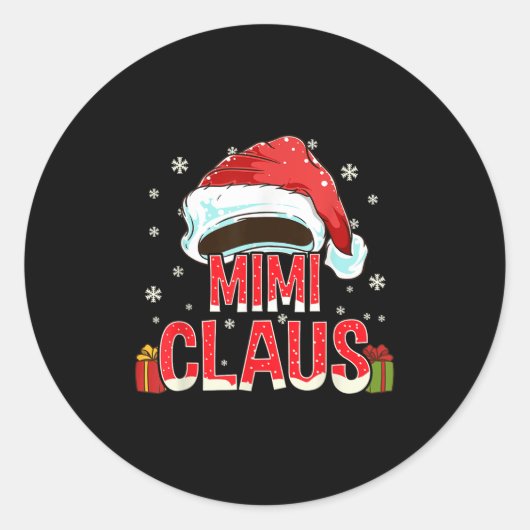 Mimi Claus Shirt Group Matching Family Christmas Runder Aufkleber (Vorderseite)