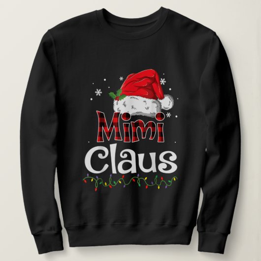 Mimi Claus Weihnachtsmannmütze Buffalo Kariert Red Sweatshirt (Design vorne)